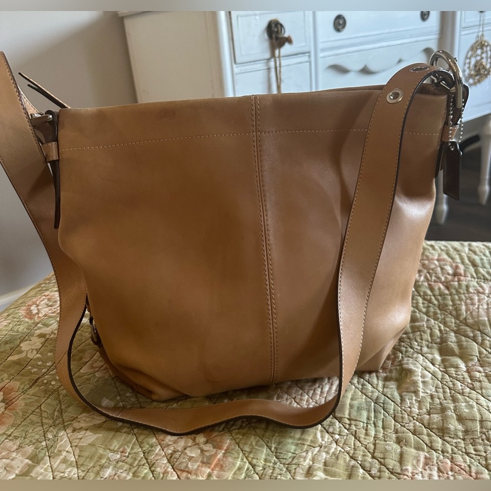 Coach F15064 Tan Leather Convertible Duffle Bag